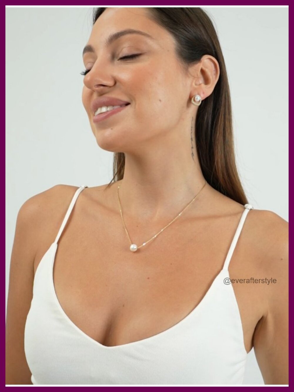 Freshwater Pearl Pendant Necklace 16in Chain Gold Plated - Picture 6 of 6